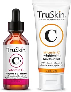 Super C Duo - Vitamin C Plus Super Serum, 1 fl oz & Vitamin C Brightening Moisturizer, 2 fl oz - Two-Step Anti Aging Skin Care Set for Hydrated, Smooth & Firmer-Looking Skin