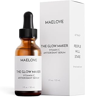 Glow Maker Vitamin C Serum with Vitamin E, Ferulic Acid & Hyaluronic Acid, Award-Winning Brightening and Hydrating Facial Serum, Unscented, 1.0 fl oz