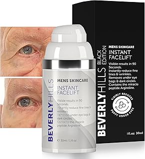 Beverly Hills Mens Instant Facelift and Eye Serum Treatment for Dark Circles, Puffy Eyes, and Wrinkles