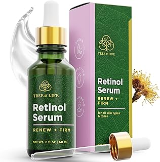 Tree of Life Beauty Retinol Serum, Skin Smoothing Face Oil for Dark and Age Spots and Fine Lines, Facial Serums for Dry and Sensitive Skin Care with Hyaluronic Acid for Soft Smooth Skin, 2 Fl Oz